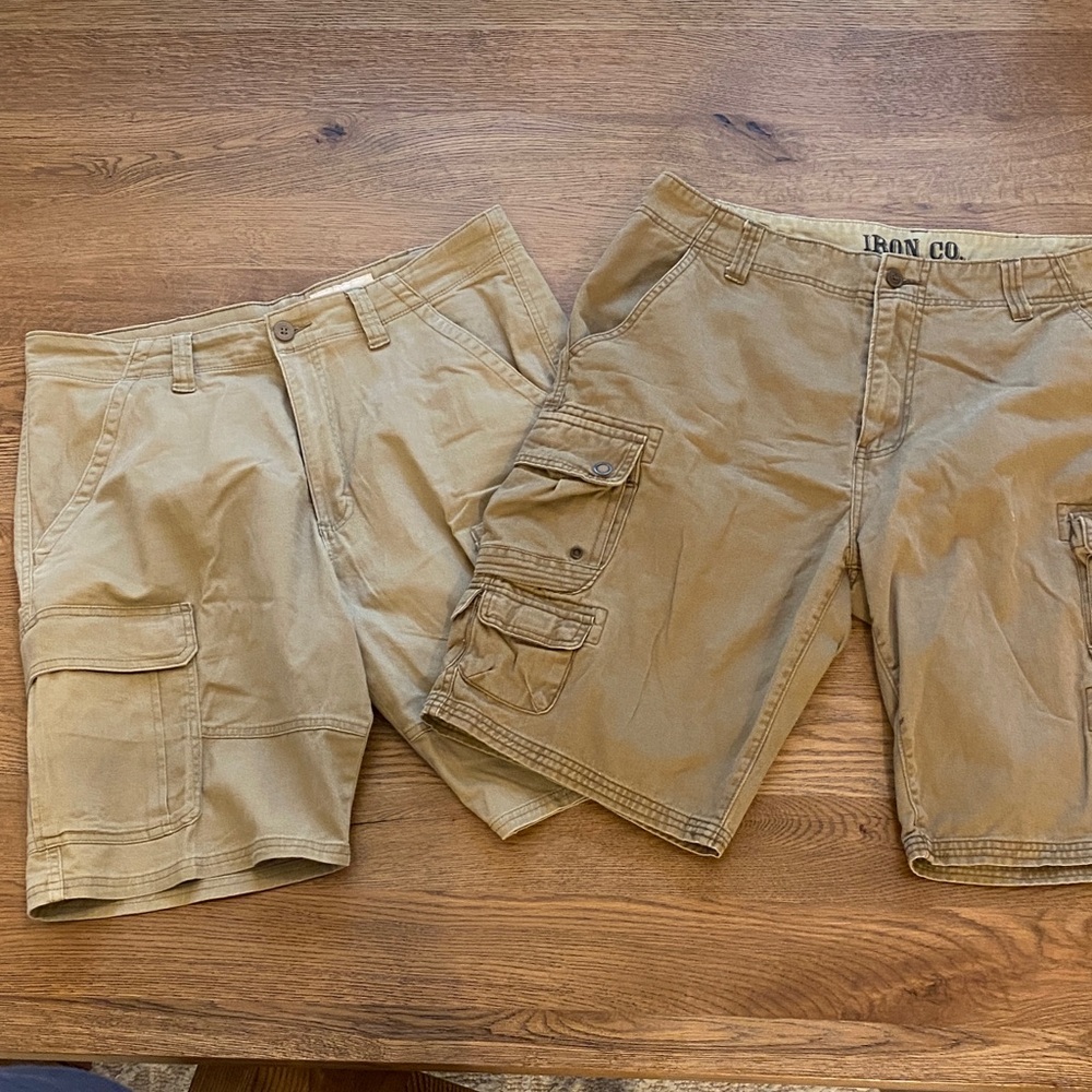 Wrangler & Iron Co Men's Cargo Shorts bundle Tan 34